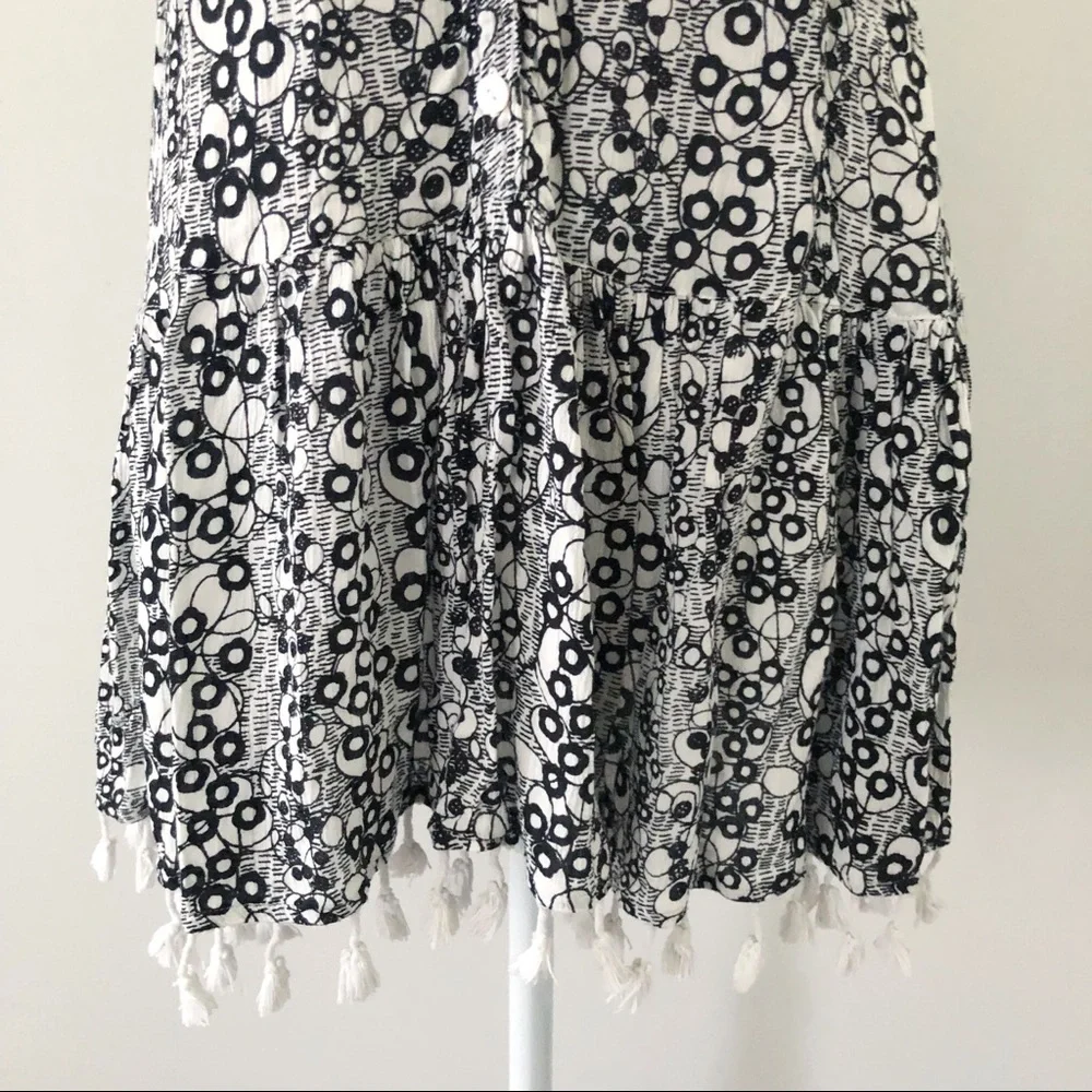 Poupette St Barth Heni Mini Dress Black and White Floral Size XS - Picture 4 of 9